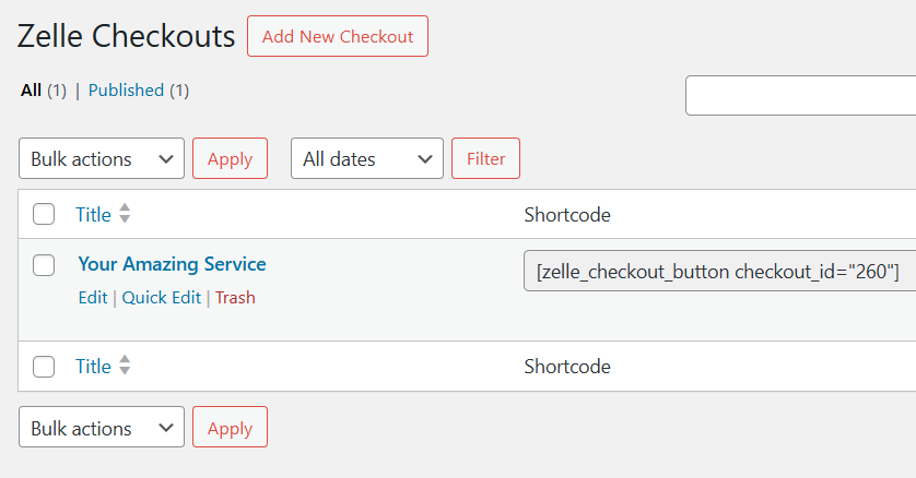 Zelle shortcodes 1